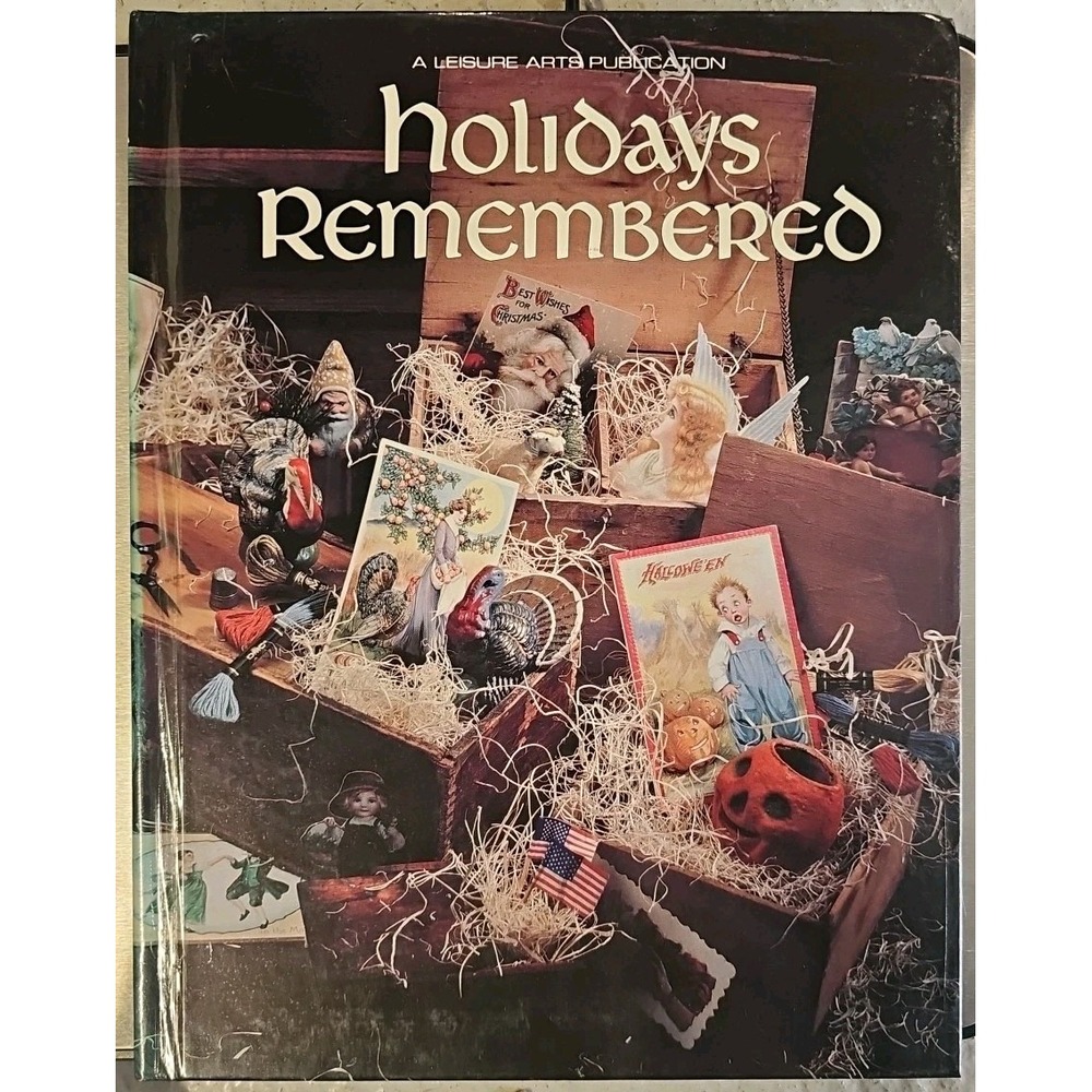 Leisure Arts Holidays Remembered Cross Stitch Pattern Book Hardcover Vintage‎